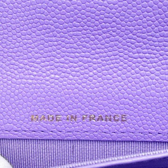 RARE Authentic CHANEL CC Timeless Caviar Flap Wallet Chain Purse Purple Bag - Picture 8 of 15